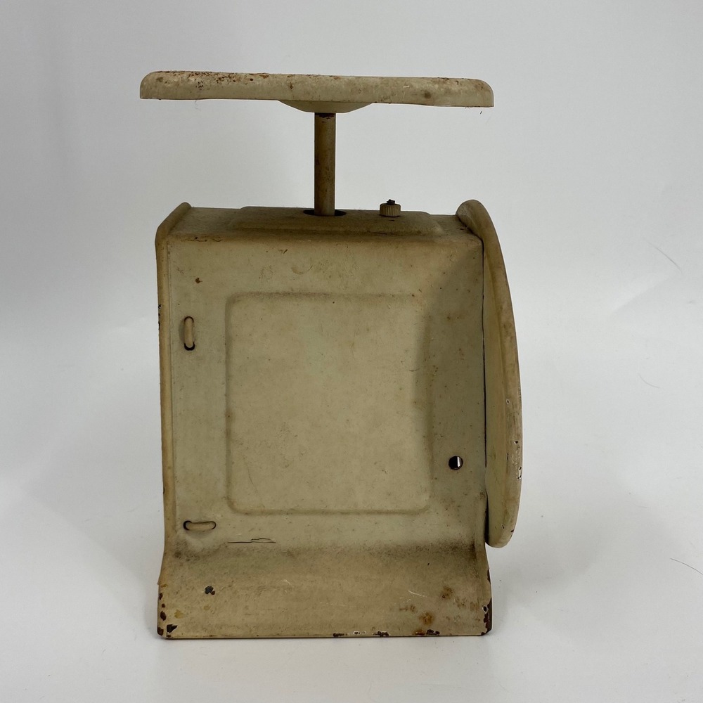 Vintage Way Rite 25lb Household Scale Green Cream Metal Farmhouse Kitchen Decor - Picture 6 of 10
